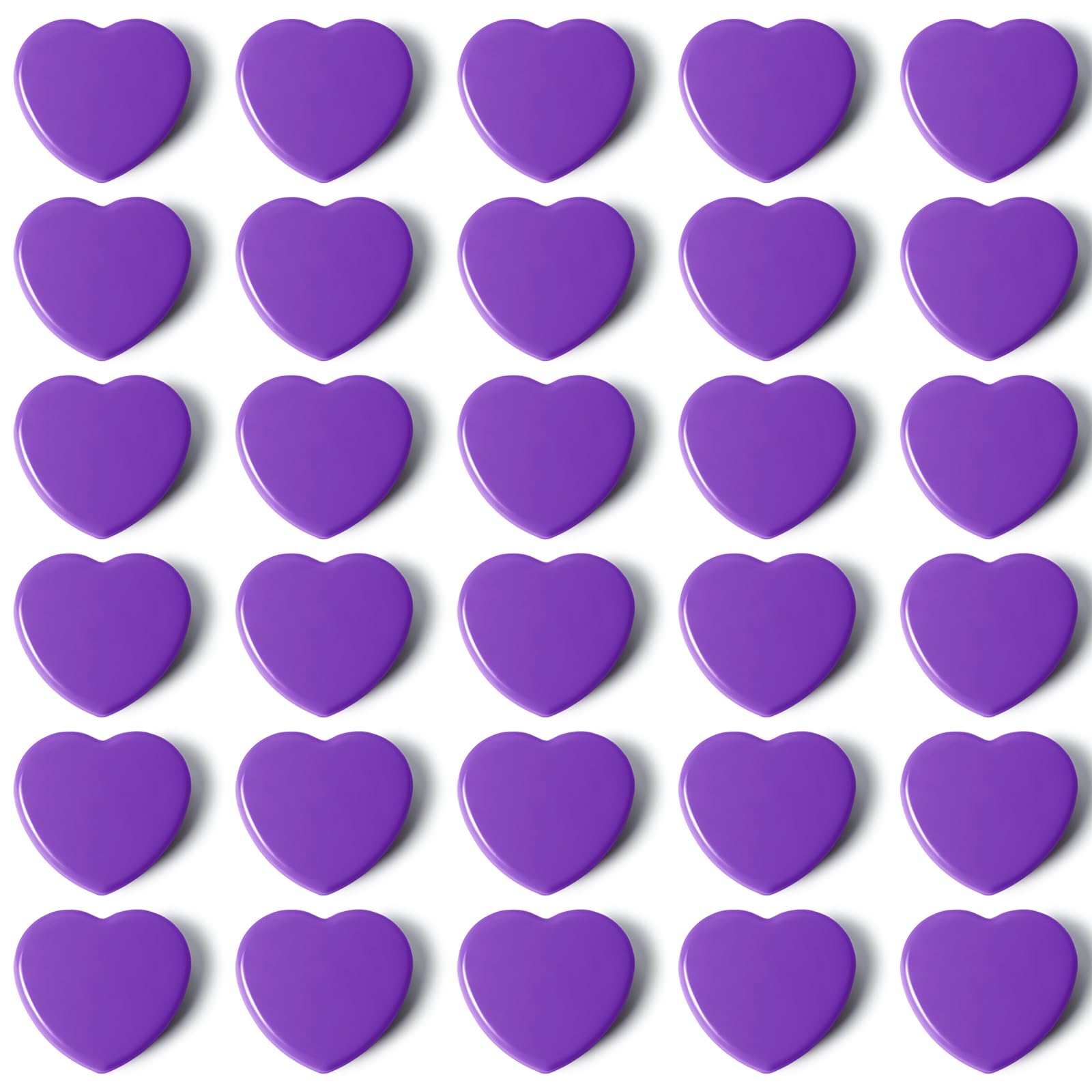 QOJOPU Fridge Magnets, 30PCS Purple Heart Strong Magnet for Whiteboard, Heavy Duty Small Magnets for Notice Board, Cute Decorative Magnets for Crafts, Kitchen, Office, Classroom–Mini Magnet for Adults