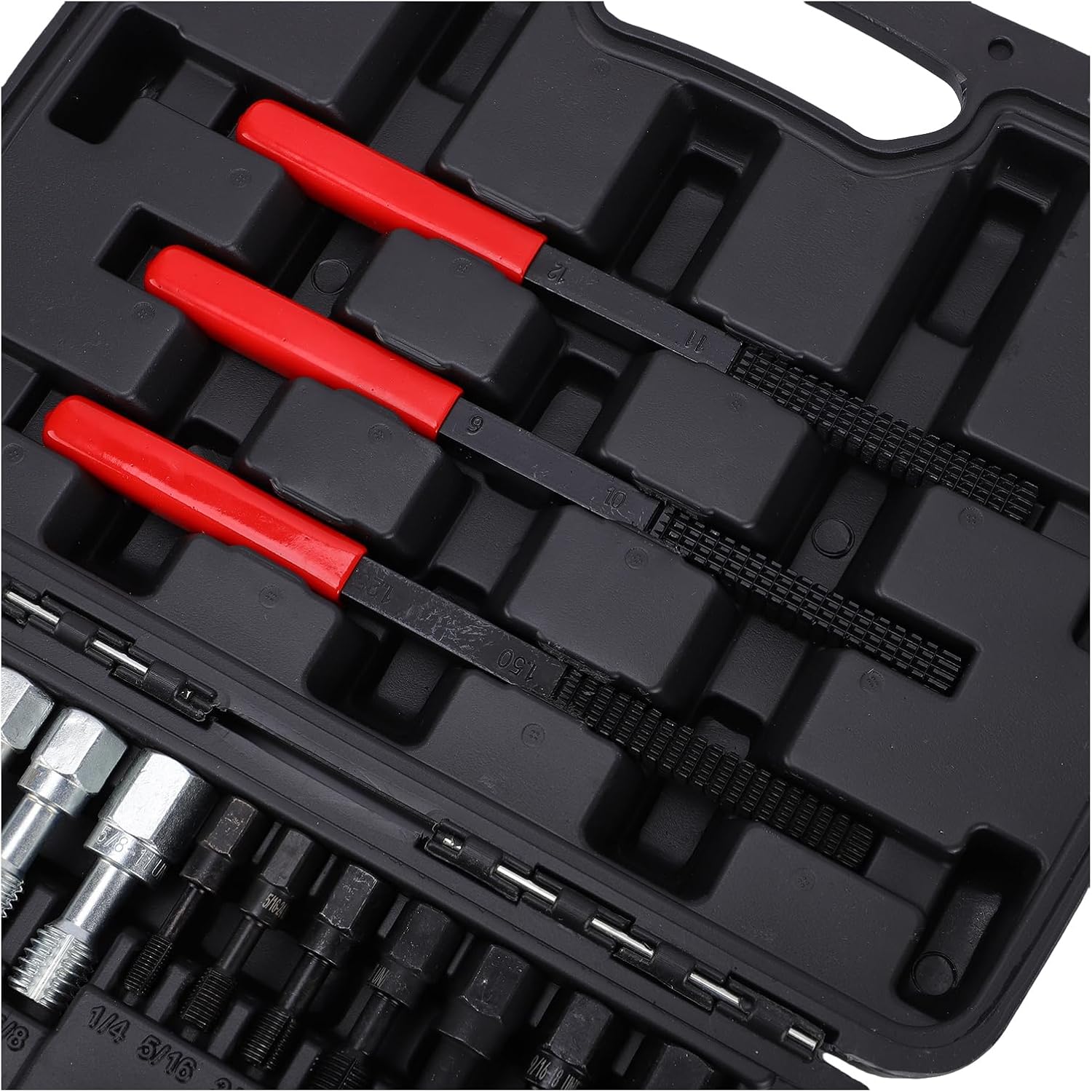 Eujgoov 61Pcs Metric Thread Repair Kit Portable Thread Restorer Tool Carbon Steel for Automotive Machinery Damaged Repair (61-Piece)