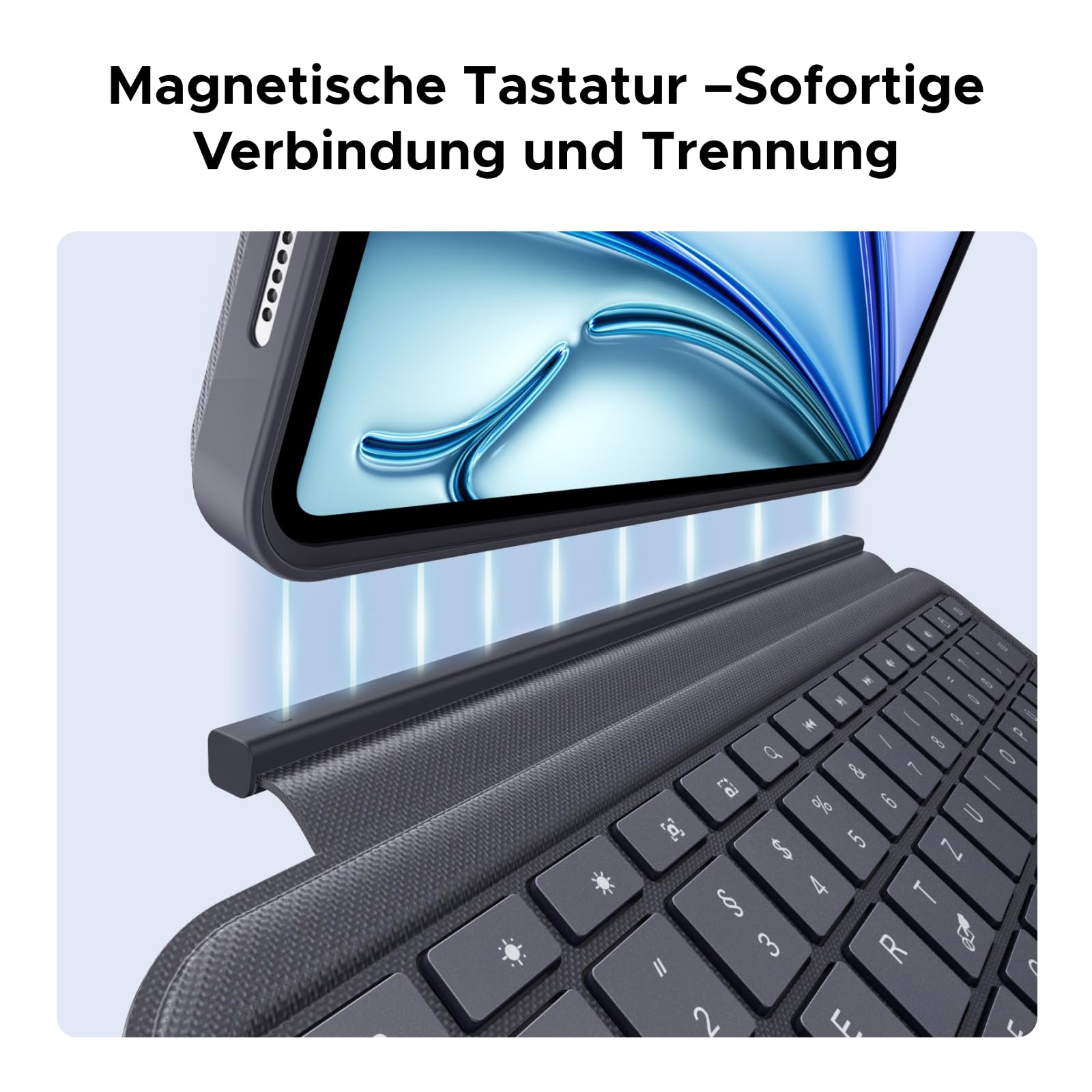 UGREEN iPad Hülle mit Tastatur, Keyboard mit Touchpad, Hintergrundbeleuchtung, Scherenstruktur, Abnehmbar, Kompatibel mit iPad Air M4/M3/M2/M1 11", iPad Air 4 10.9", iPad Pro 2022/2020/2018 11"