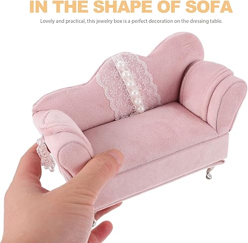 Miniatura 9 de Caja de almacenamiento de joyas, sofá, joyero, armario nórdico, sofá, hermoso joyero, casa de muñecas, muebles, decoración de escritorio para