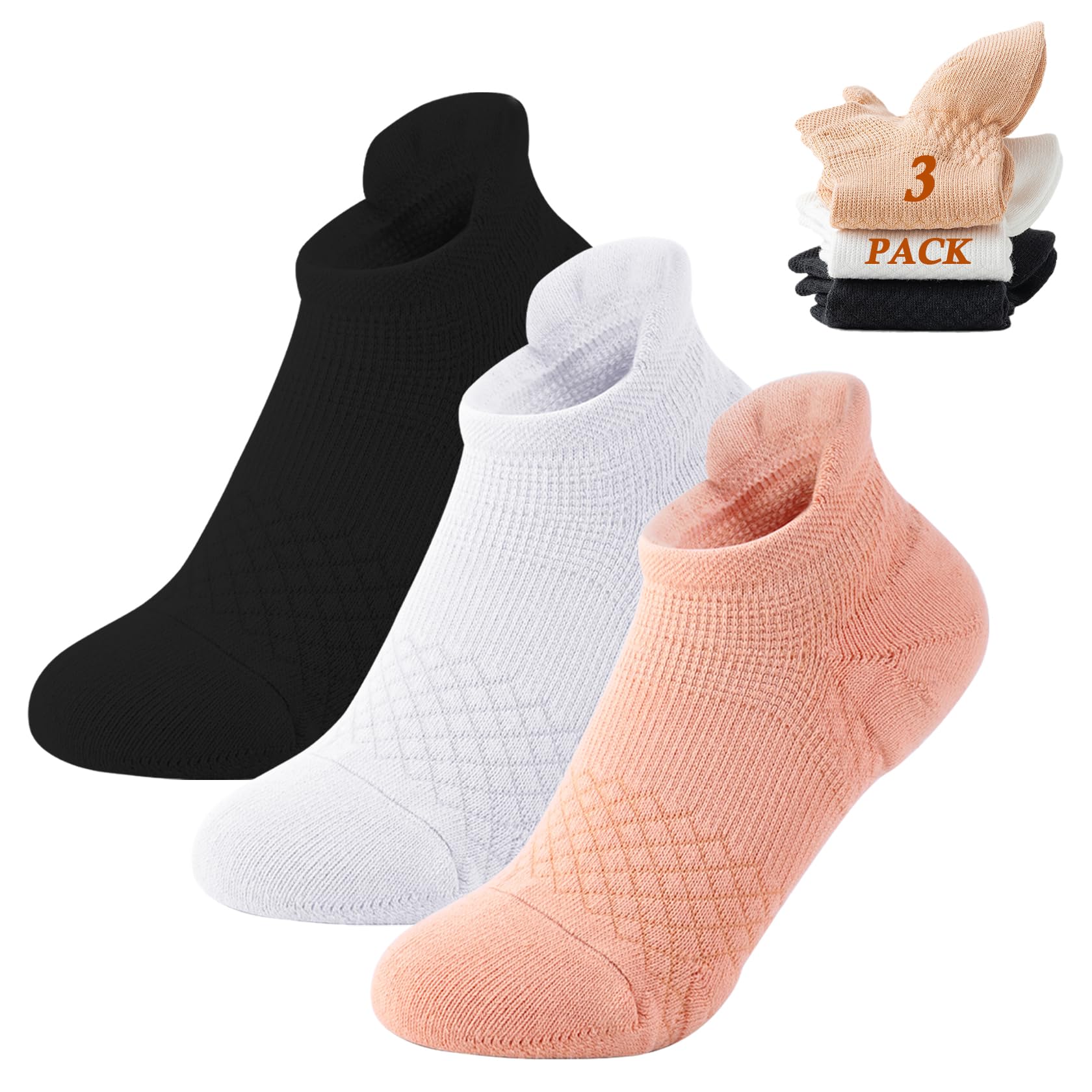 OrrinSportsWomen's Running Socks 3 Pack/6 Pack Athletic Socks Comfort Performance No Show/Ankle Socks