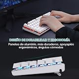 HUO JI E-Yooso Z-88 RGB Teclado mecánico para juegos, panel de metal, interruptores marrones, 75% compacto, 81 teclas para Mac, PC, plateado y blanco