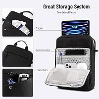 Vista 3 de MoKo Bolsa para iPad de 9-11 Pulgadas, Funda de Transporte para Tableta, Funda Protectora de Tableta de 360° Estuche de Viaje con Correa