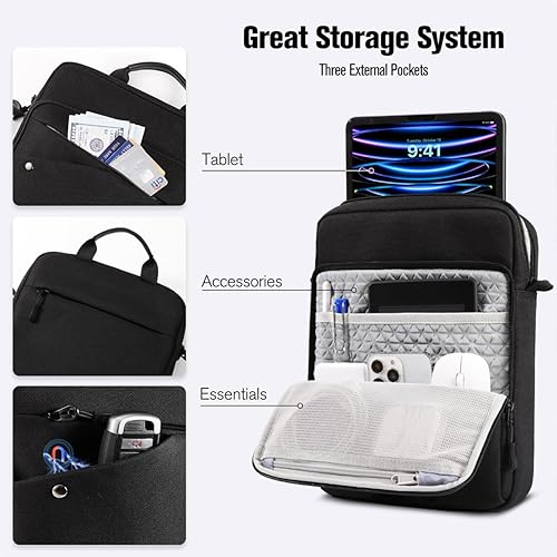 Miniatura 3 de MoKo Funda de transporte para iPad de 9 a 11 pulgadas, funda protectora de 360 para tablet con correa para el hombro, se adapta al nuevo iPad