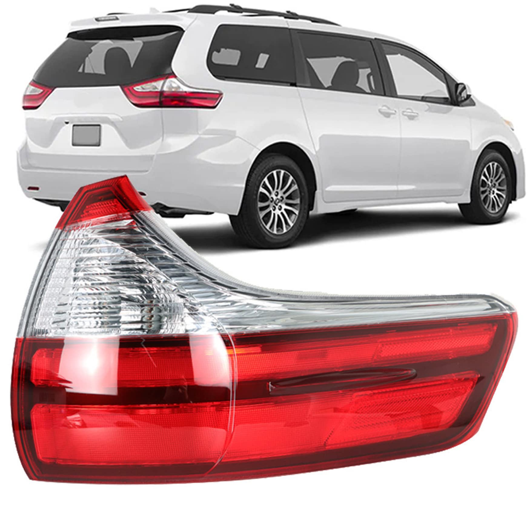 Photo 1 of WFLNHB Right Side Tail Light Assembly Replacement for Toyota Sienna Base L LE XLE Limited Models 2015-2020 Passenger Side Rear Tail Light Lamp 8155008050 TO2805123