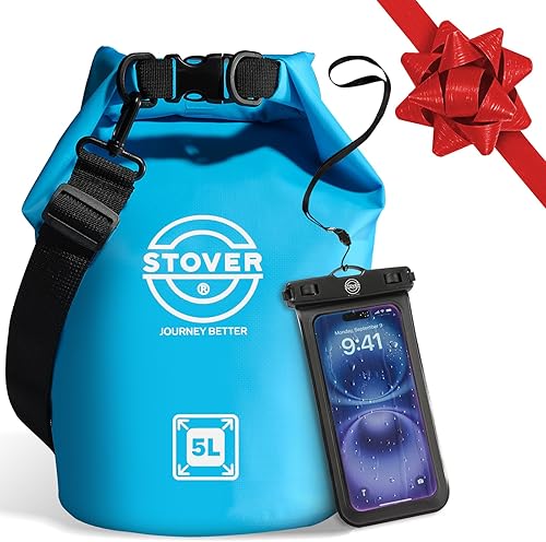 STOVER Bolsa seca impermeable de 51025304055L, mochila enrollable con funda para teléfono, kayak, senderismo, campamento, barco, hombres y mujeres