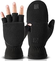 Vista 1 de OZERO Winter Gloves Fingerless Convertible Mittens Thermal Polar Fleece Insulated Lining Windproof Warm for Men Women