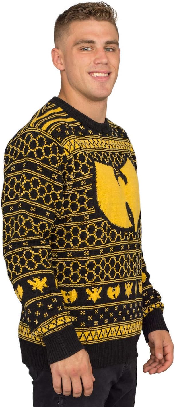 Wu Tang Clan Killer Bees Adult Black and Yellow Ugly Christmas Sweater