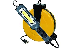 Professional Grade Retractable Cord Reel with LED Work Light