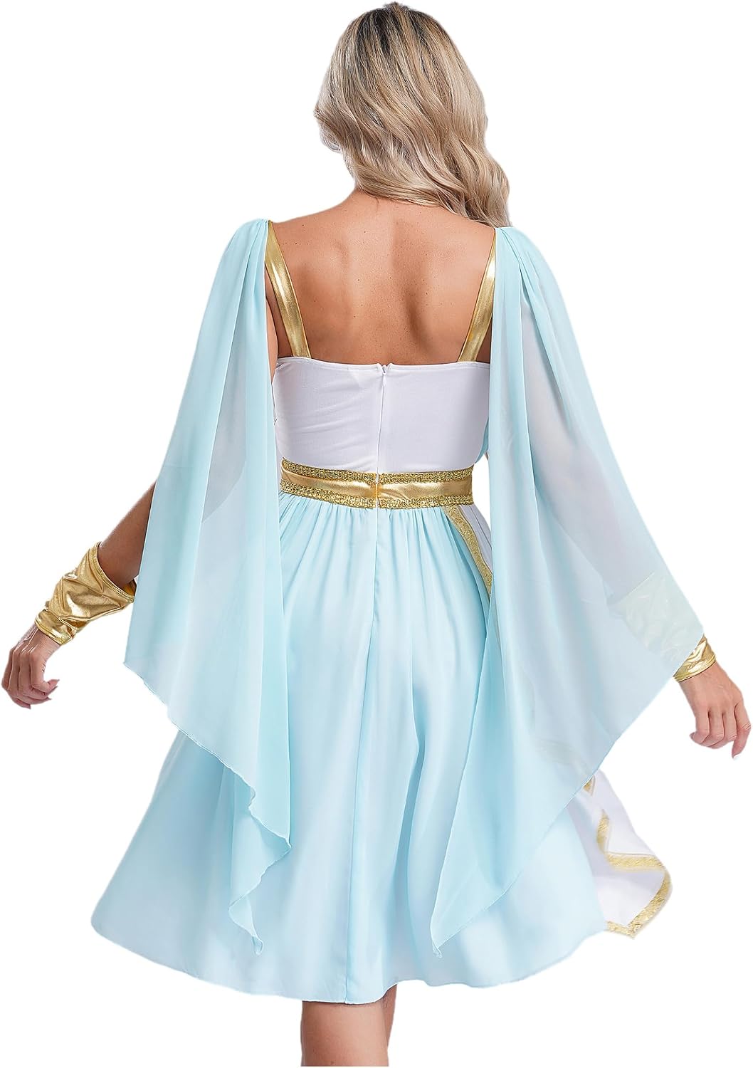 Womens Dance Outfit Sleeveless Chiffon Dress Greek Roman Princess Fancy Dress Up