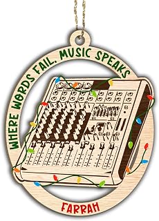 Personalized Soundboard Christmas Ornament, Music Producer Equipment - Audio Engineer Soundboard Hanging Ornaments for Xmas Tree, Gifts For Audio Technician, Music Producer, Sound & Recording Engineer