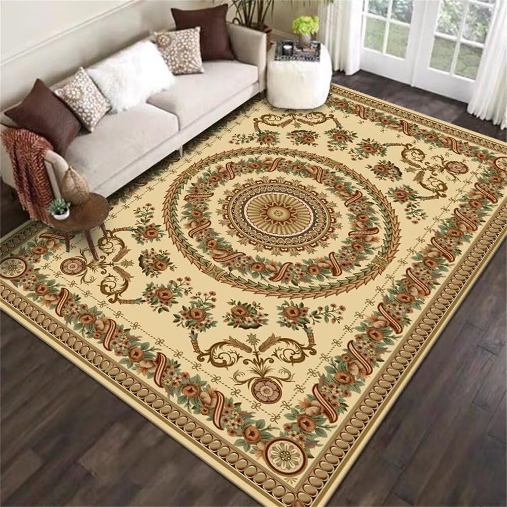 Tapis de salon vintage fleuri parfait pour l'éveil de bébé en sécurité