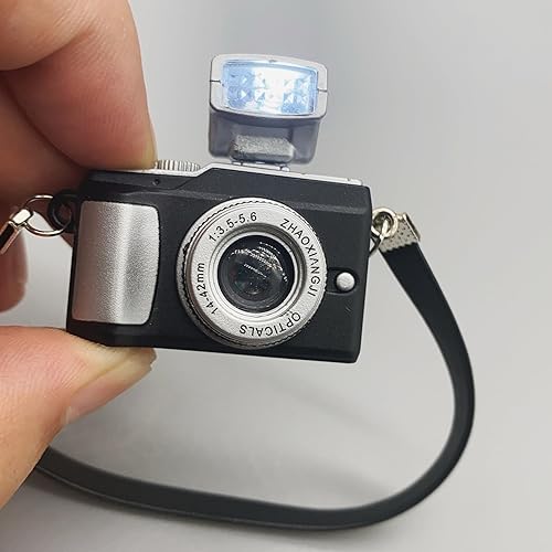 1 pieza negra a escala 1:4 mini accesorio de accesorio de cámara vintage, accesorio de cámara vintage, cámara en miniatura, cámara de apoyo, mini