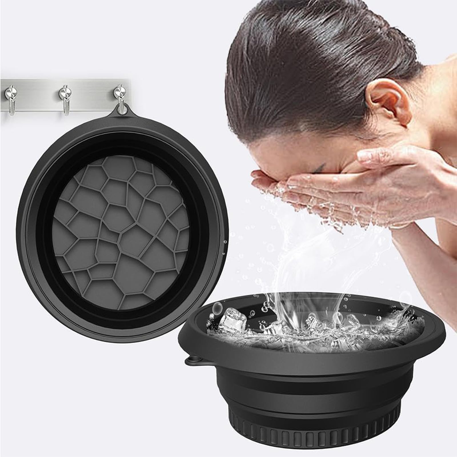 Eisbad Mit Kühlung, Eisbaden, Eisbad, Schüssel Faltbar, Face Ice Bath Bowl, Ice Facial Folding Washbasin, Portable Face Ice Bath Water Chiller for Reduce Puffiness, Für Die Tägliche Pflege
