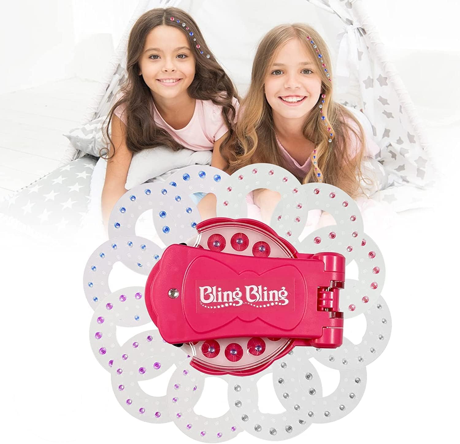 Bling Bling decoration set，blinger hair gems，hair gem stamper, Come with hair Styling Tool and 180 Gems- Load, Click, Bling! Hair, Fashion, Anything!
