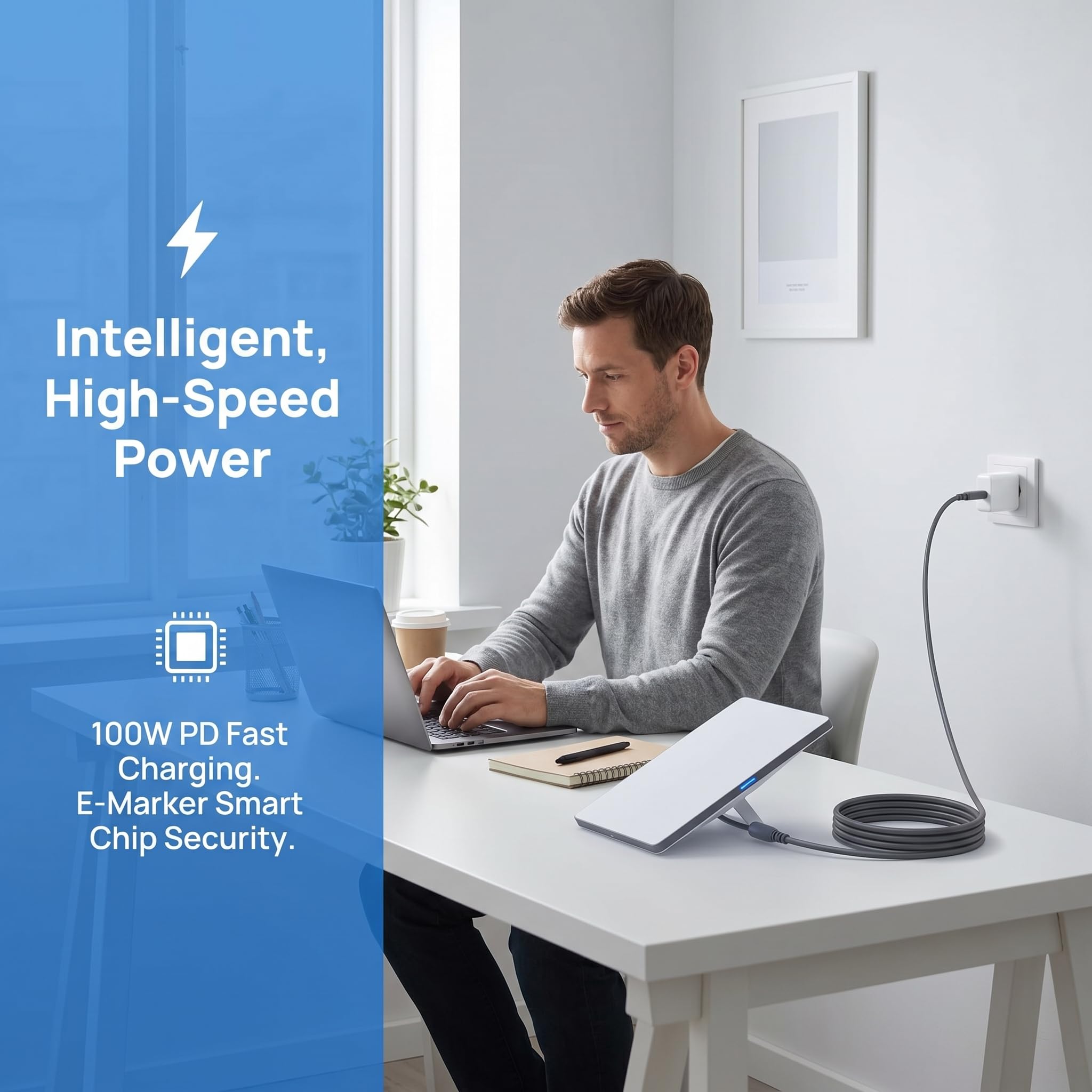 Kabel zasilający USB C do DC do Starlink Mini, PD 100W 18AWG Typ C Męski na DC Damski Przedłużacz do ładowania zasilania, wymienny adapter konwertera