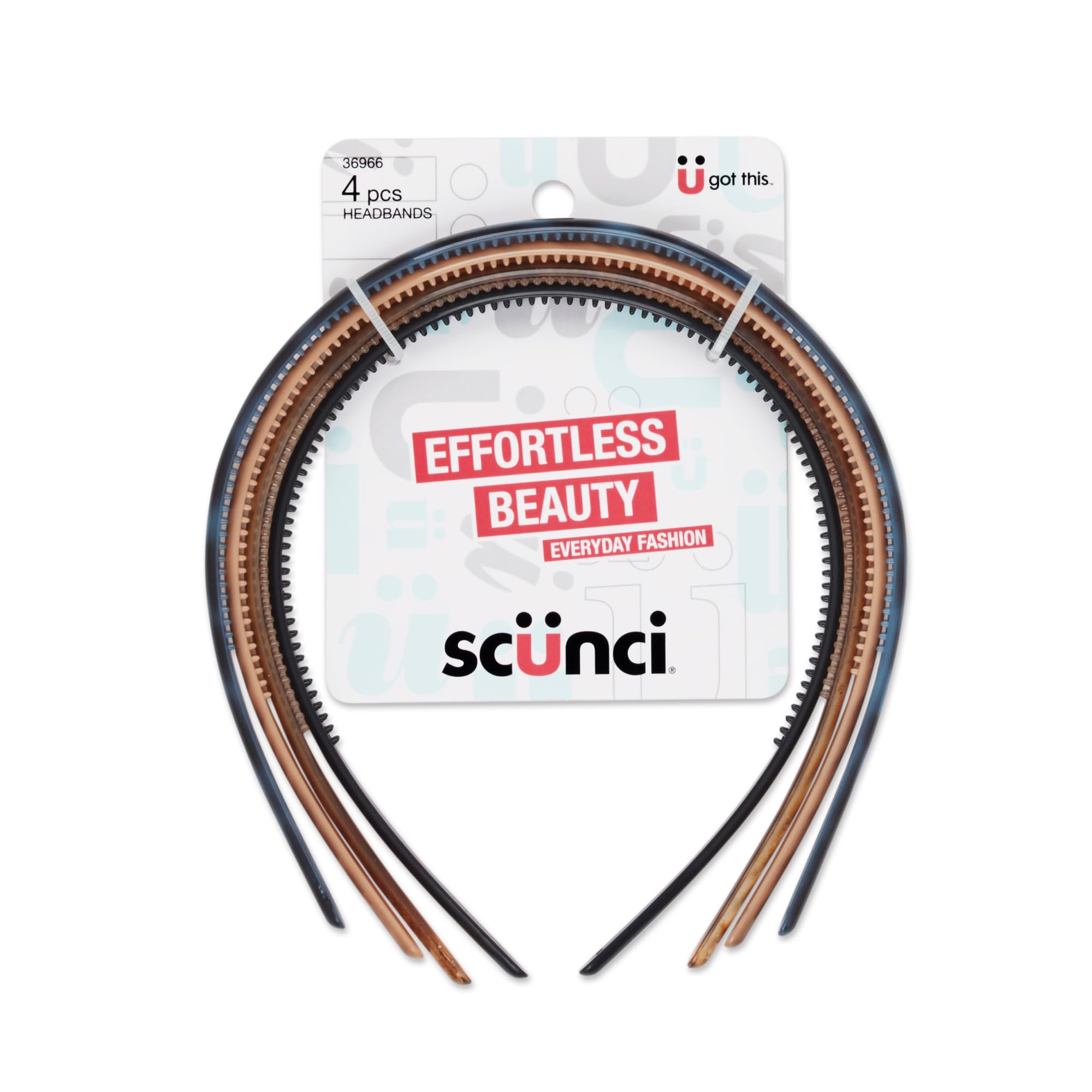 Photo 1 of Scunci Skinny Headbands, 4 Count