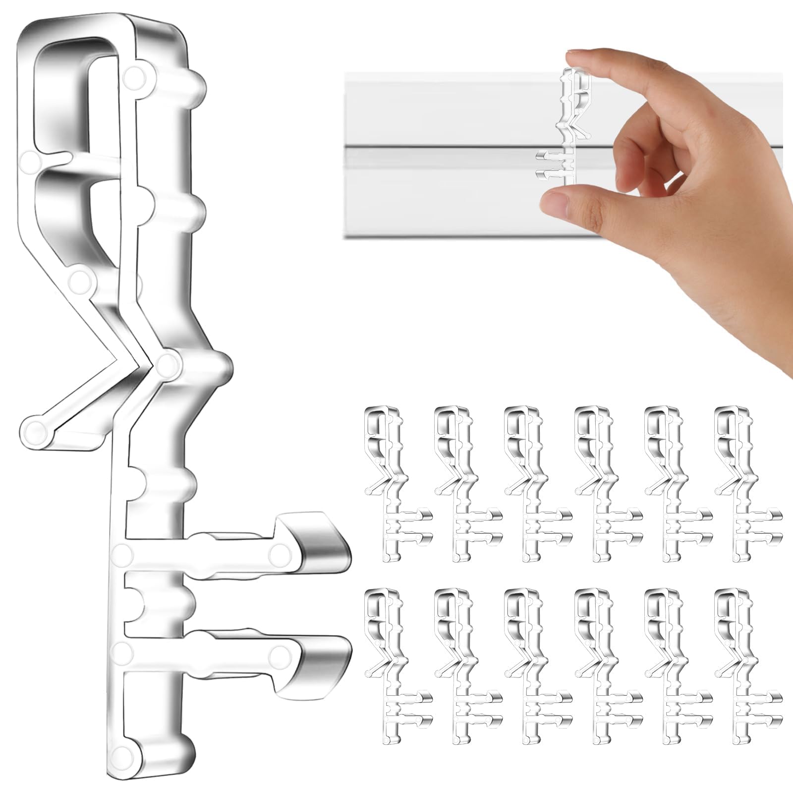 Pretwad 12Pcs Vertical Blind Valance Clips, Clear Blind Valance, Plastic Blind Valance Replacement, Blind Cover Clips for The Valance with a Groove in The Back