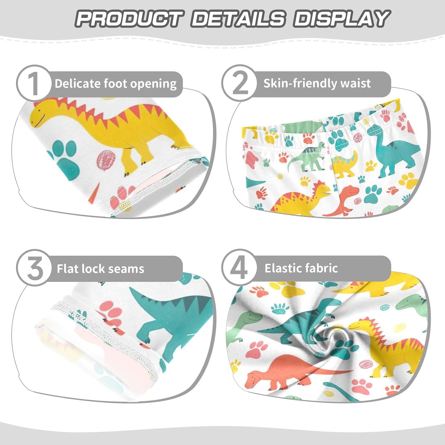 GAIREG Printed Girls Leggings Colorful Dinosaurs