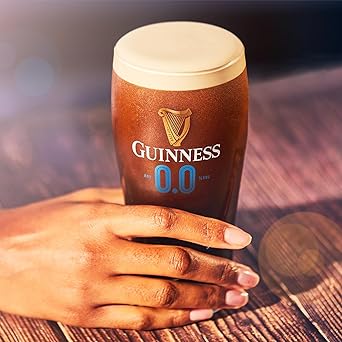 Guinness 0 Zero 6 Pack Non-Alcoholic Draught Stout Beer | 14.9oz Cans | Alcohol-Free Brew