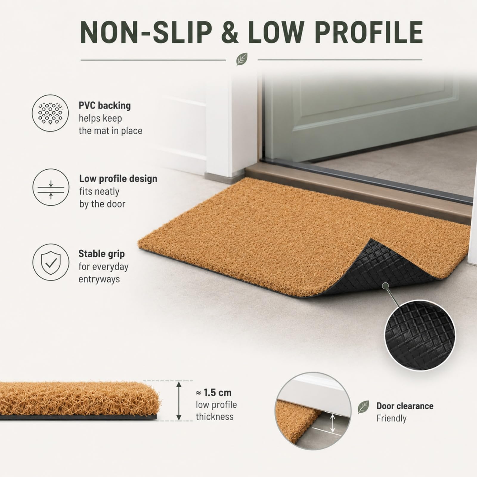 Morbuy Felpudo de Fibra de Coco Alfombra de Entrada (Pájaro,60x90cm) | Antideslizante Felpudo Resistente para Puerta Exterior e Interior Duradero y Fácil de Limpiar para Casa y Porche