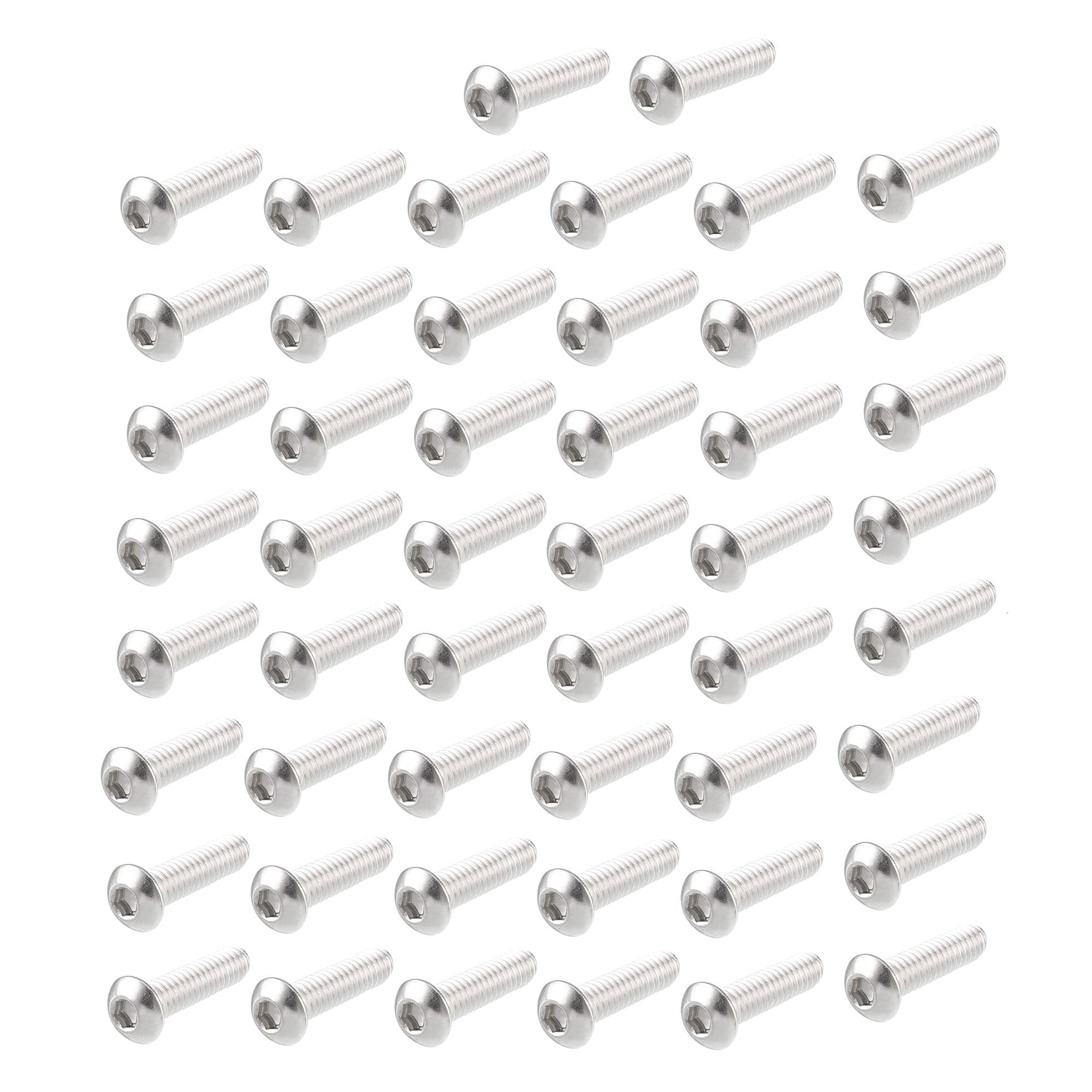1/4 Inch-20x1 Inch  Hex   Socket  Button Head Bolts Screws 50pcs