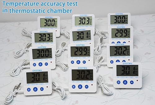 Miniatura 5 de Fridge Freezer Thermometer MaxMin Memory LXSZRPH High & Low Temperature Alarms Settings with LED Indicator Digital Refrigeration Thermometer with