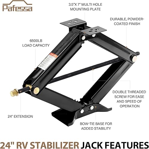 Miniatura 3 de Estabilizador de gato de tijera para autocaravana, 6500 libras, resistente, 24 pulgadas, estabilizador de remolque, nivelación, gato de tijera para
