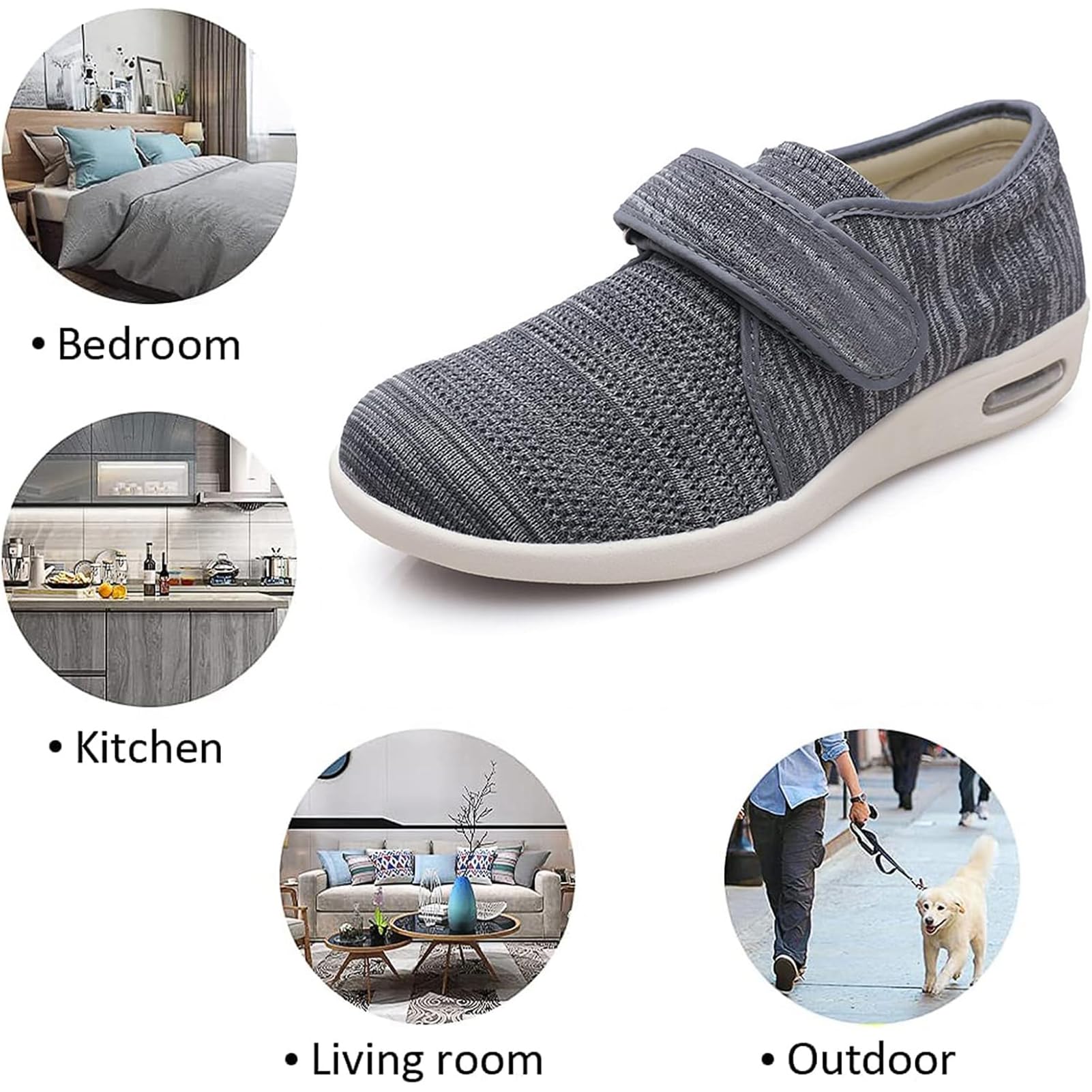 Scarpe Extra Larghe per Diabetici da Uomo Donna Scarp Ortopediche La Riabilitazione, Antiscivolo Scarp Alluce Valgo Scarpe Regolabili Anziani Fascite Artrite Plantare Piedi