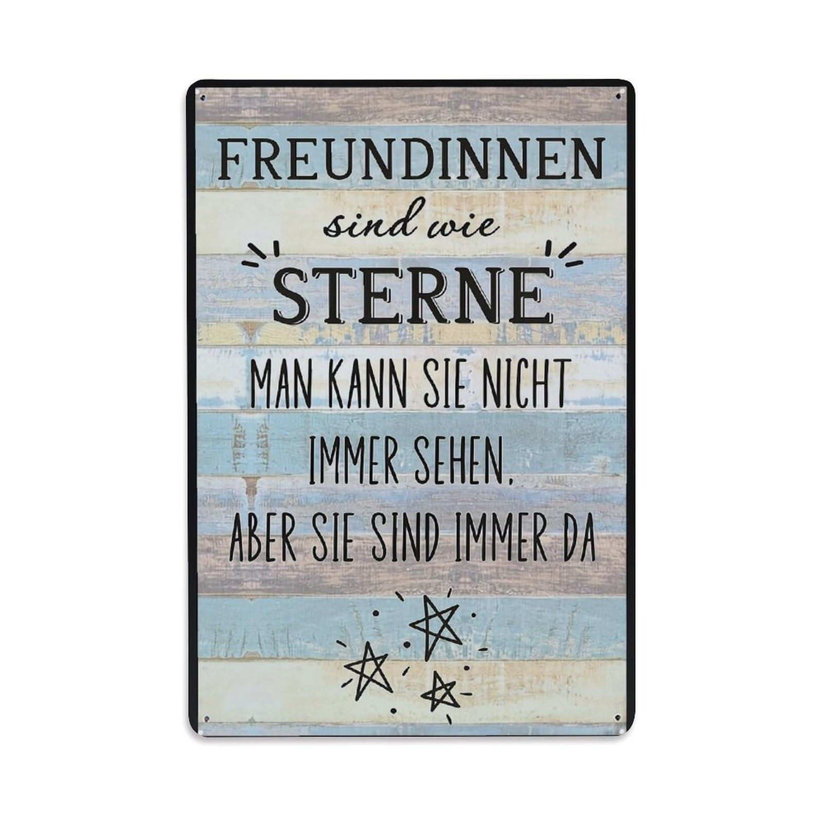 Jdfenggu Vintage Plank Background With Stars Retro Metal Tin Sign, Decor Art Poster For Bar, Home, Man Cave, Kitchen, Laundry Room Gift 8X12inch