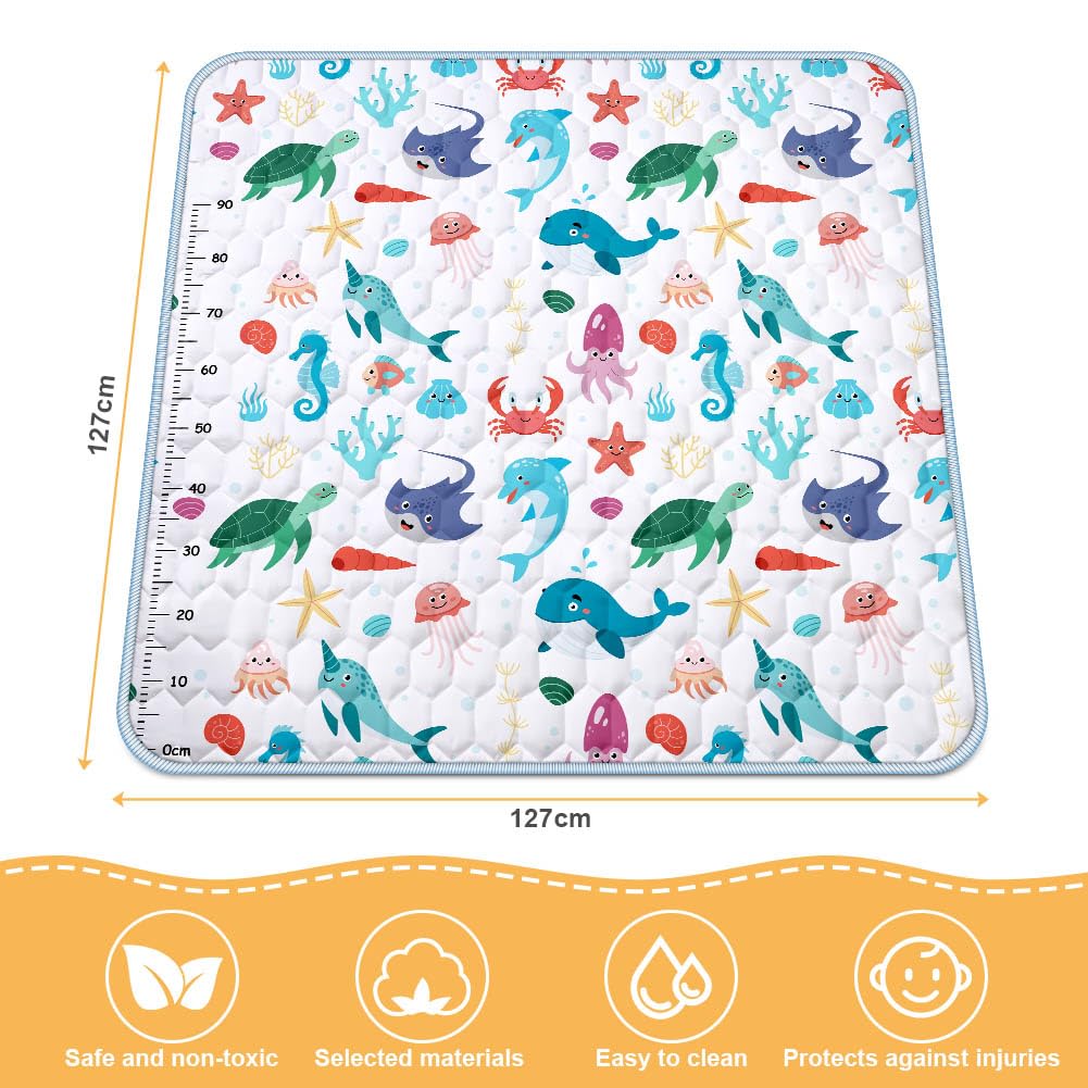 Aolso Baby Play Mat, Foldable Kids Playmat, Baby Play Mats for Floor 127x127cm Soft Waterproof Play Mat - Image 2