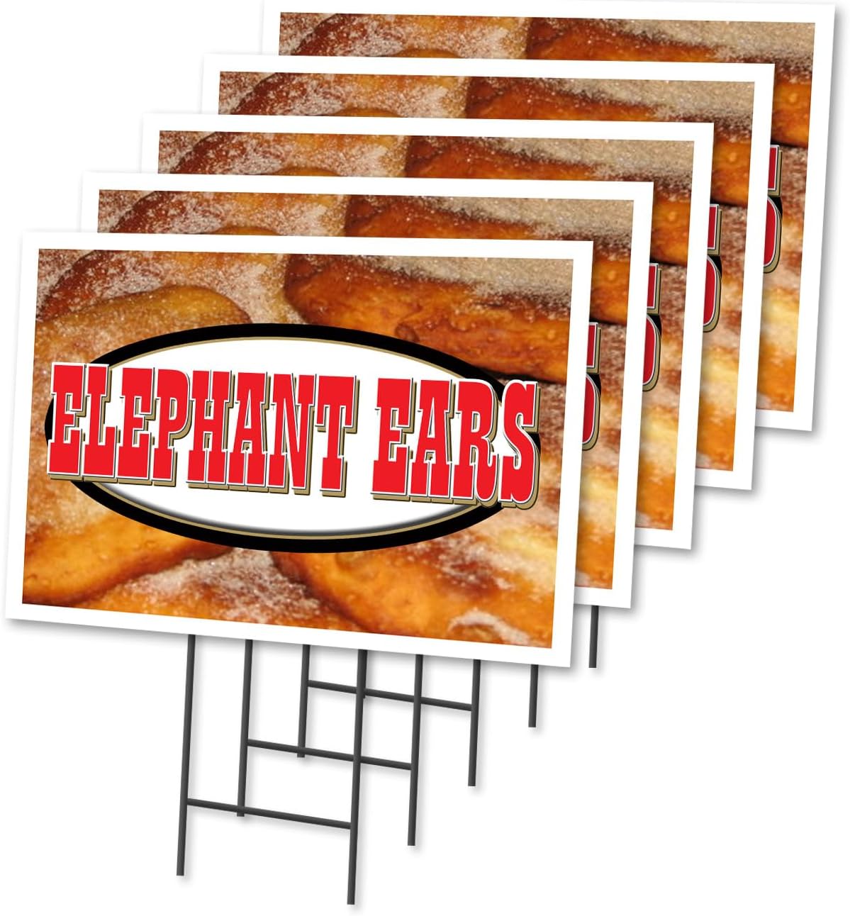 Elephant Ears 2 Pack of 12" x 16" Yard Sign & Stake | Advertise Your Business | Stake Included Image On Both Sides | Made in The USA