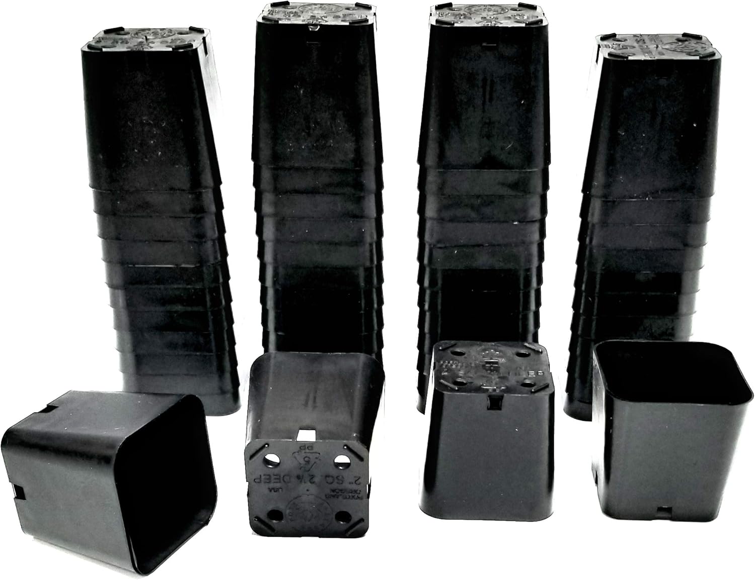 Fat Plants San Diego 2 Inch Plastic Planters/Pots Black