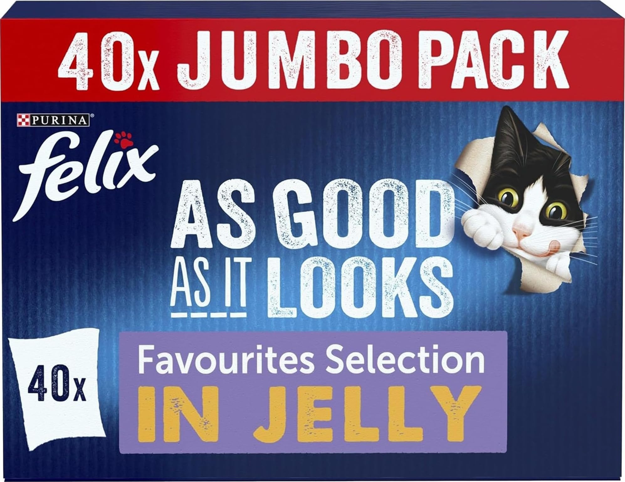 FELIX As Good As it Looks Favourites Selection in Jelly Wet Cat Food 40x85g
