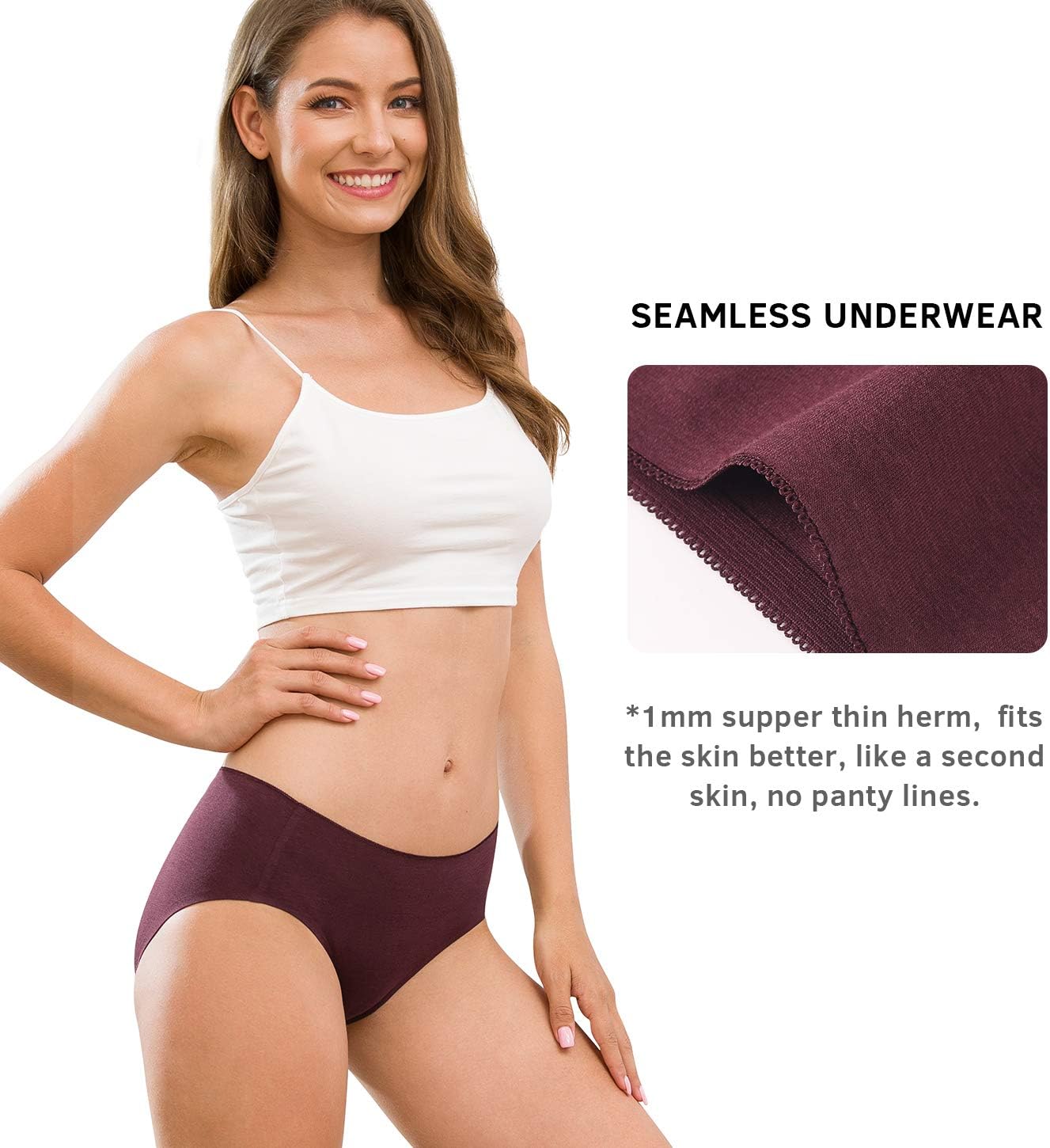 Altheanray Womens Underwear Cotton Underwear for Women Seamless Hipster Bikini Briefs Panties 6 Pack - Image 4