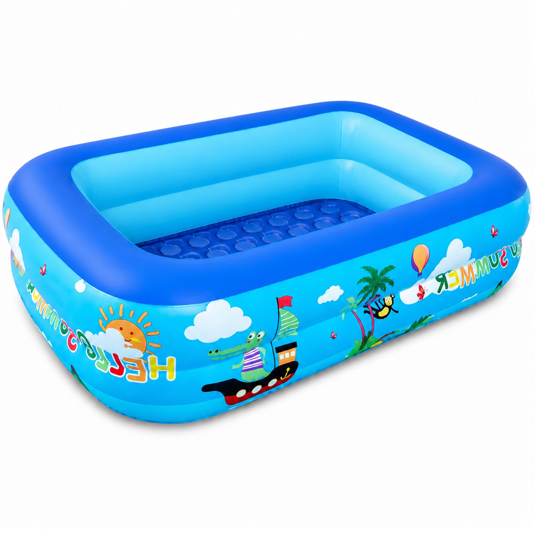 Sunshine Smile Opblaasbaar Kinderzwembad – PVC – Geschikt Voor Binnen & Buiten – Inklapbaar & Draagbaar – Ideaal Voor Zomerplezier & Zandbak