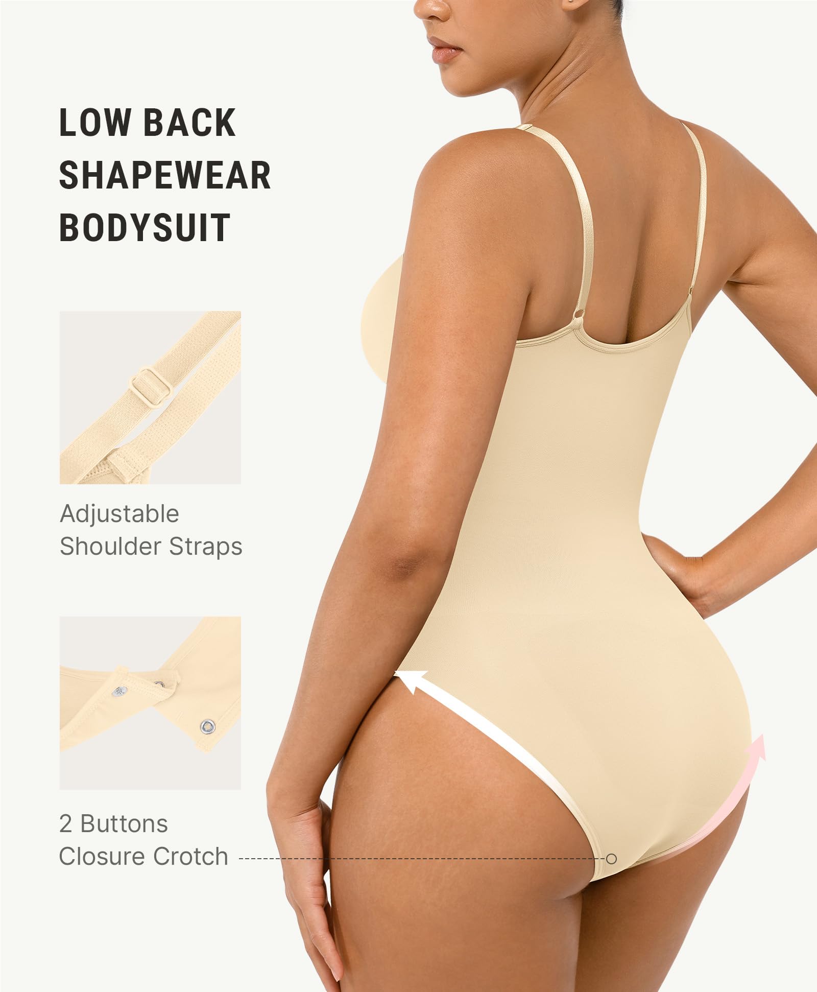 FeelinGirl Bielizna modelująca dla kobiet kontrola brzucha fajas całe ciało haczyk zamek błyskawiczny regulowane paski S-6XL