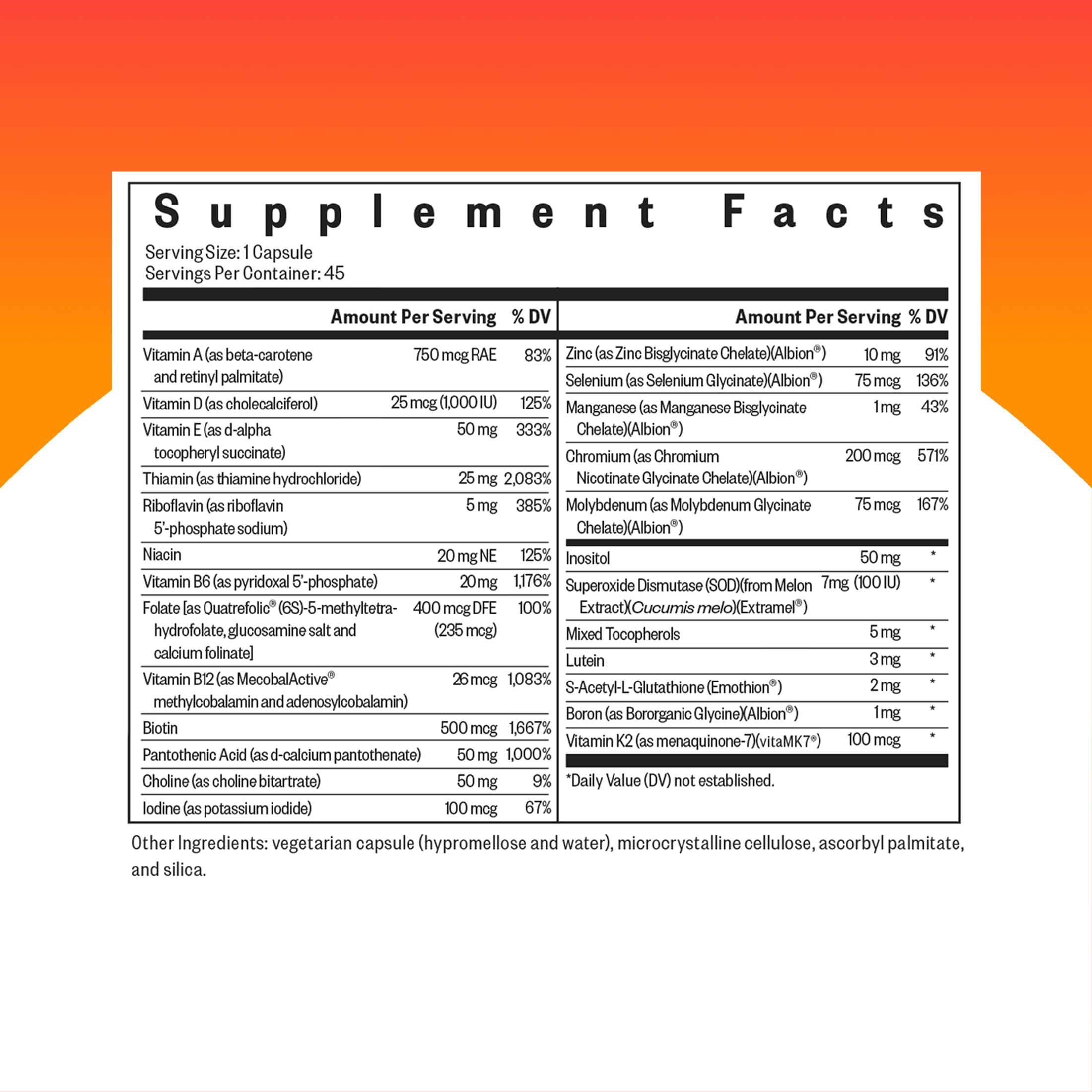 Seeking Health Multivitamin One, Includes Zinc, 45 Capsules — Amazon image 2