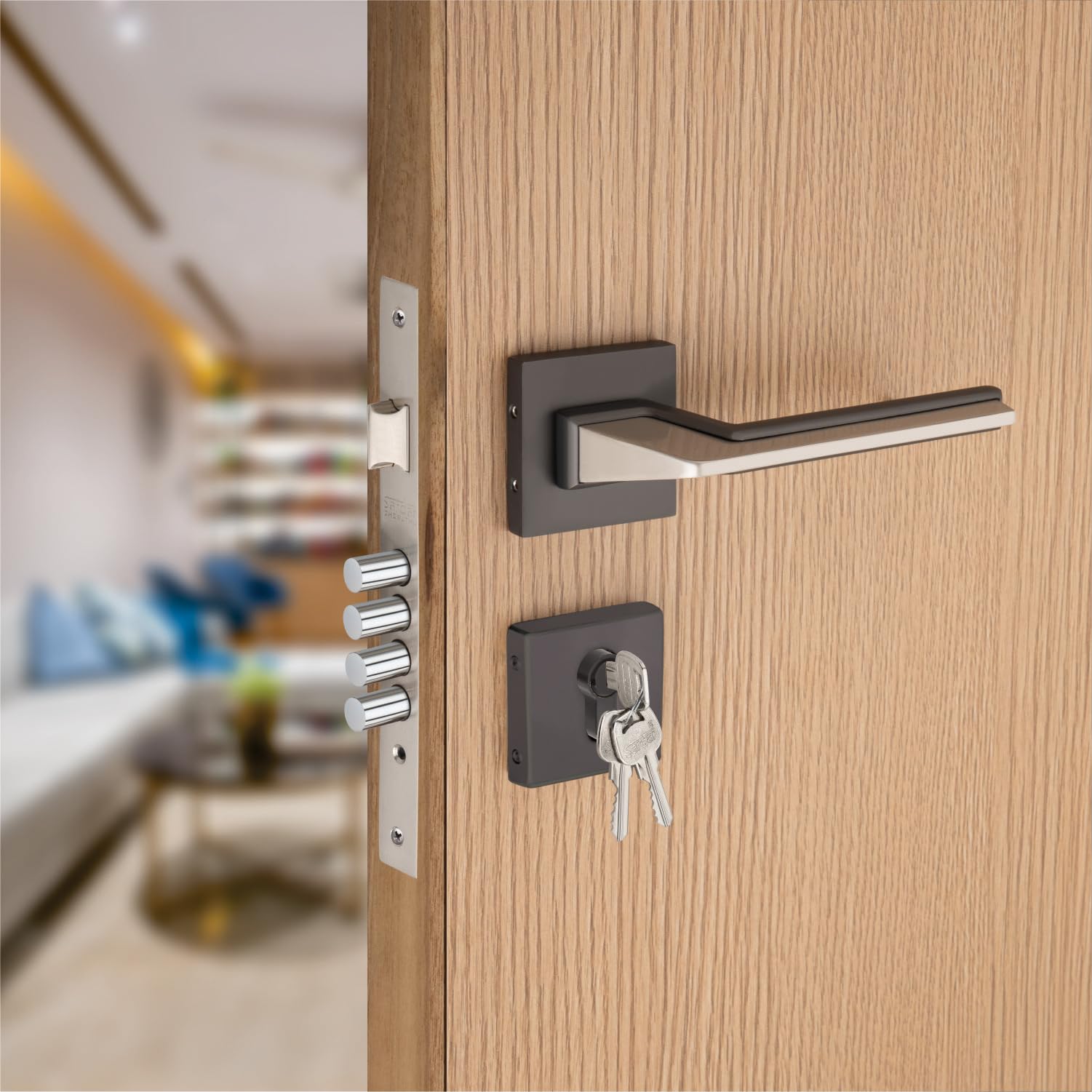 Sardar Luca Black Finish Door Lock for Main Door/Mortise Door Lock Set/3 Brass Keys/Bedroom Door Lock/Handle Lock for Home/Office/Hotel (for Main Door (with Keys)) (B0CJRV28RV) Amazon Price History, Amazon Price Tracker