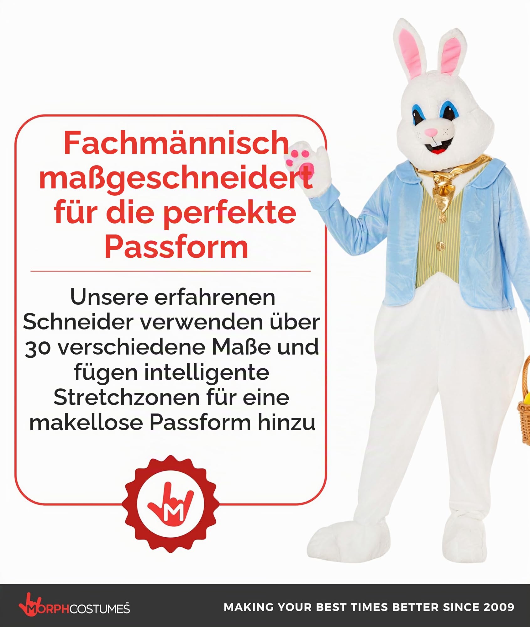 Morph Hasenkostüm Erwachsene, Hasenkostüm Männer, Hasenkostüm Herren, Kostüm Hase Herren, Kostüm Hase Erwachsene, Osterhasenkostüm Hasenkostüm, Maskottchen Kostüm Erwachsene, Onesie Damen