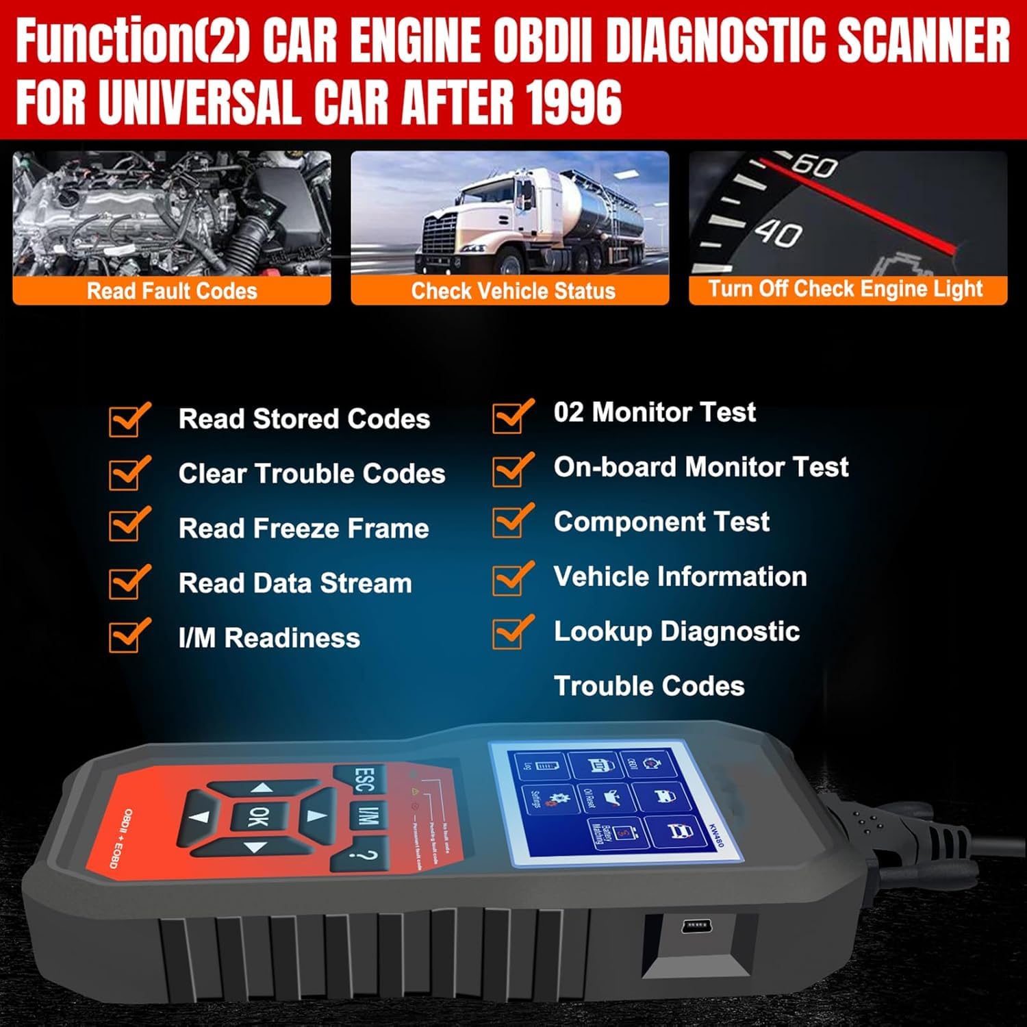 Herramienta de escaneo OBDⅡ de Sistema Completo, Coincidencia de batería, inspección DPF, SAS, programación, reemplazo de Coincidencia del Acelerador