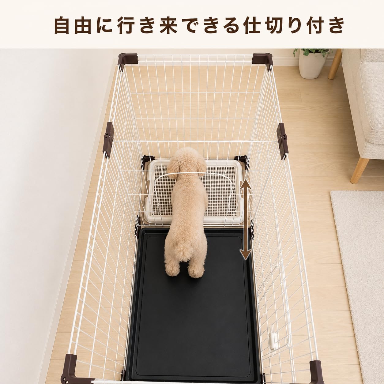 Amazon.co.jp: N&S 犬用ケージ M 114×55×60cm トイレ別室 2ルーム