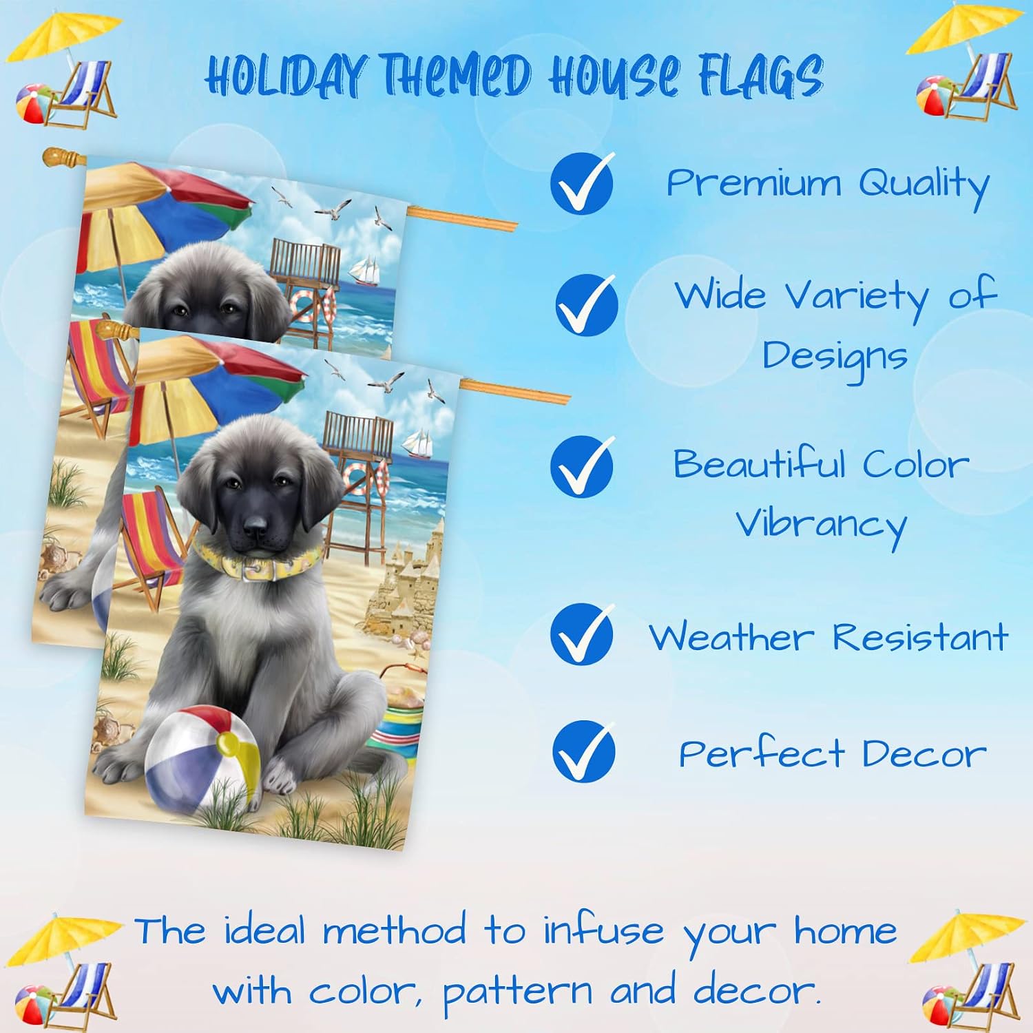 Doggie of The Day Anatolian Shepherd Dog House Flag - Pet Friendly Beach - Outdoor Double Sided Pet Home Garden Decor 28"w x 40"h, HFLG52869
