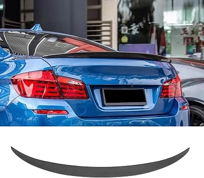 KHK F10 Rear Spoiler, Carbon Fiber Pattern Rear Trunk Spoiler Wings, ABS Material MP Style Rear Spoiler Wing Lid Fits for 2010-2016 BMW 5-Series F10 / F10 M5 Sedan