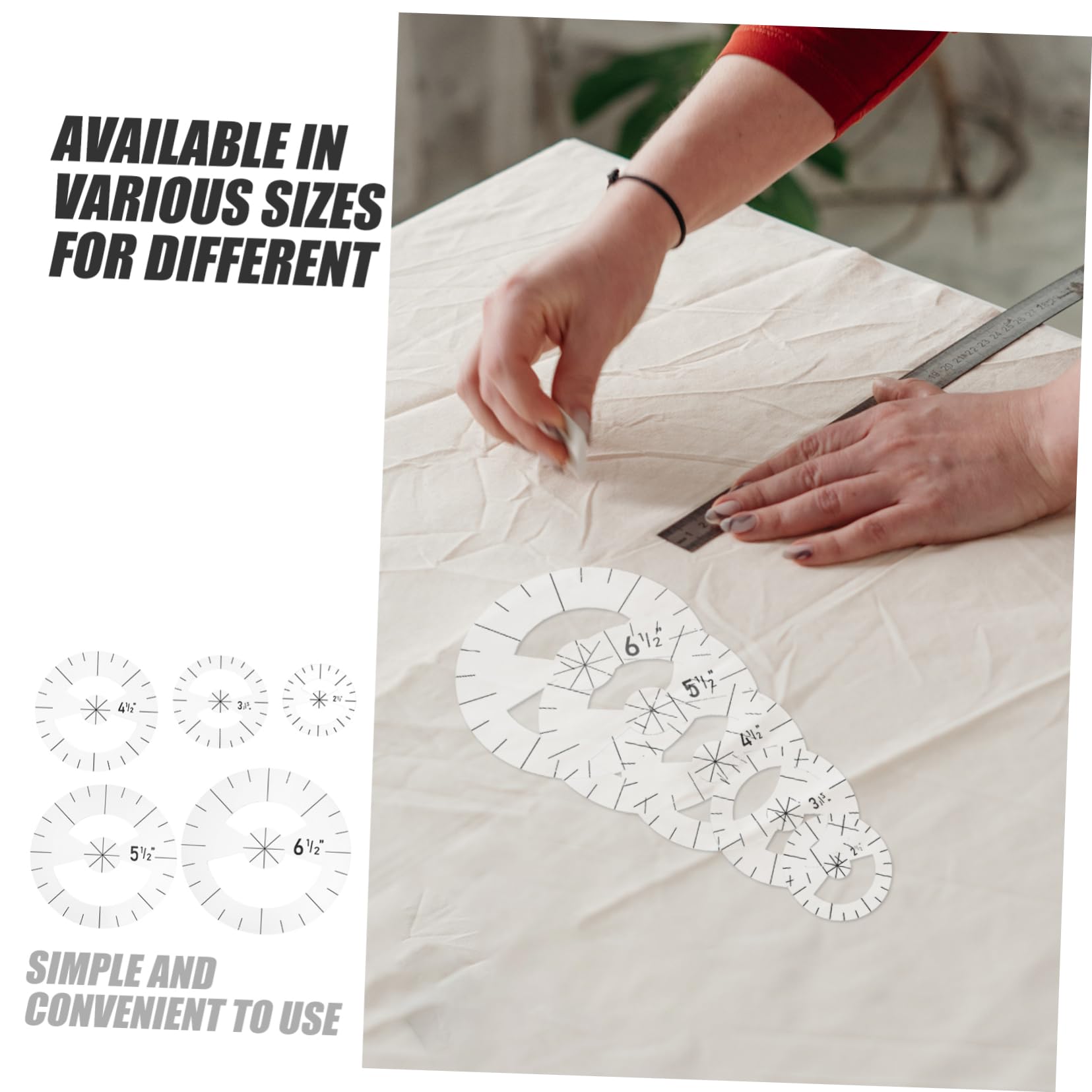 ARTIBETTER 3 Series Regla Para Patchwork Plantilla Para Ropa Reglas Para Hacer Tú Mismo Plantilla Para Patchwork Portátil Para Coser a Para 5 piezas*3