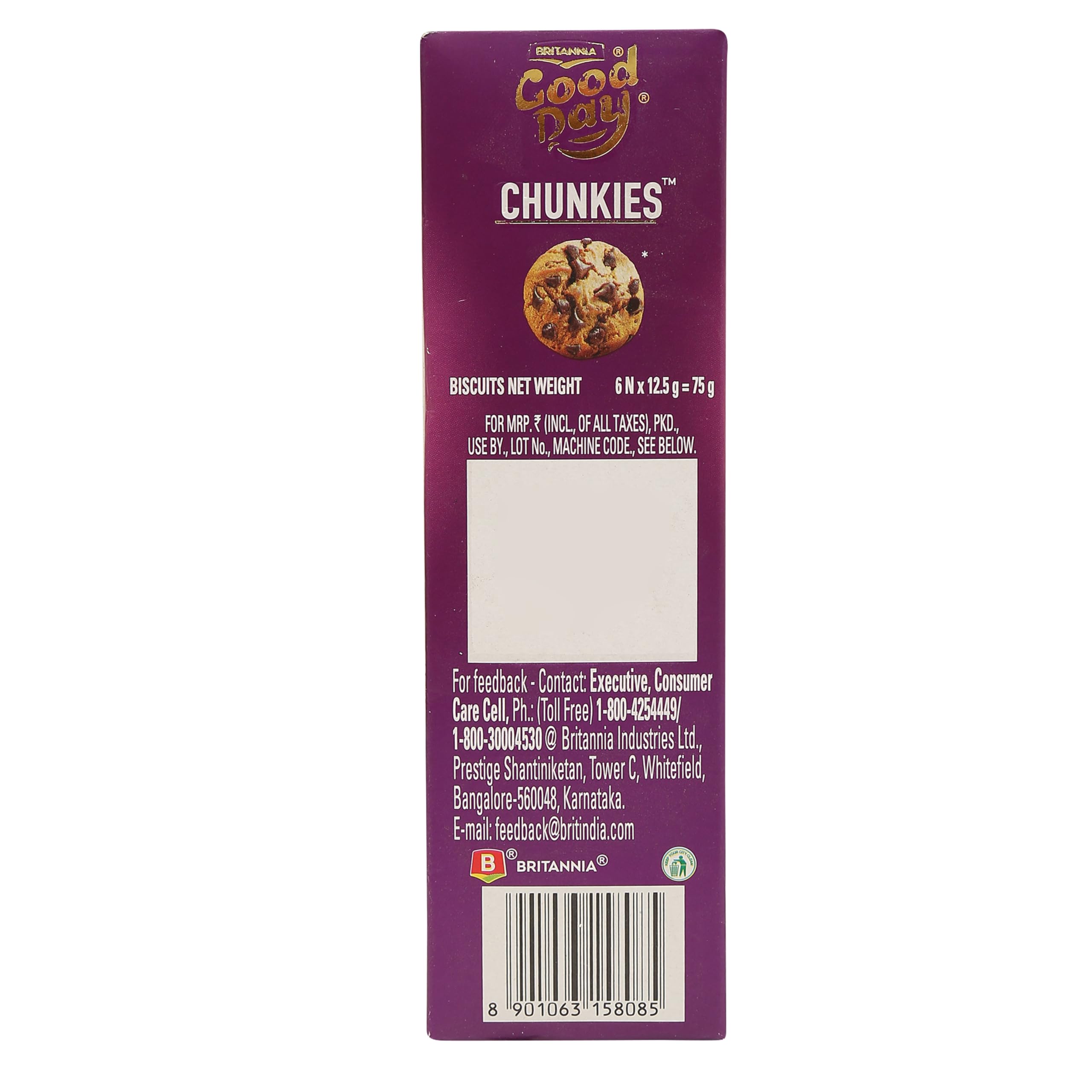 Britannia Good Day Chunkies Chocolate Chip Cookies, 75g - Image 3 thumbnail