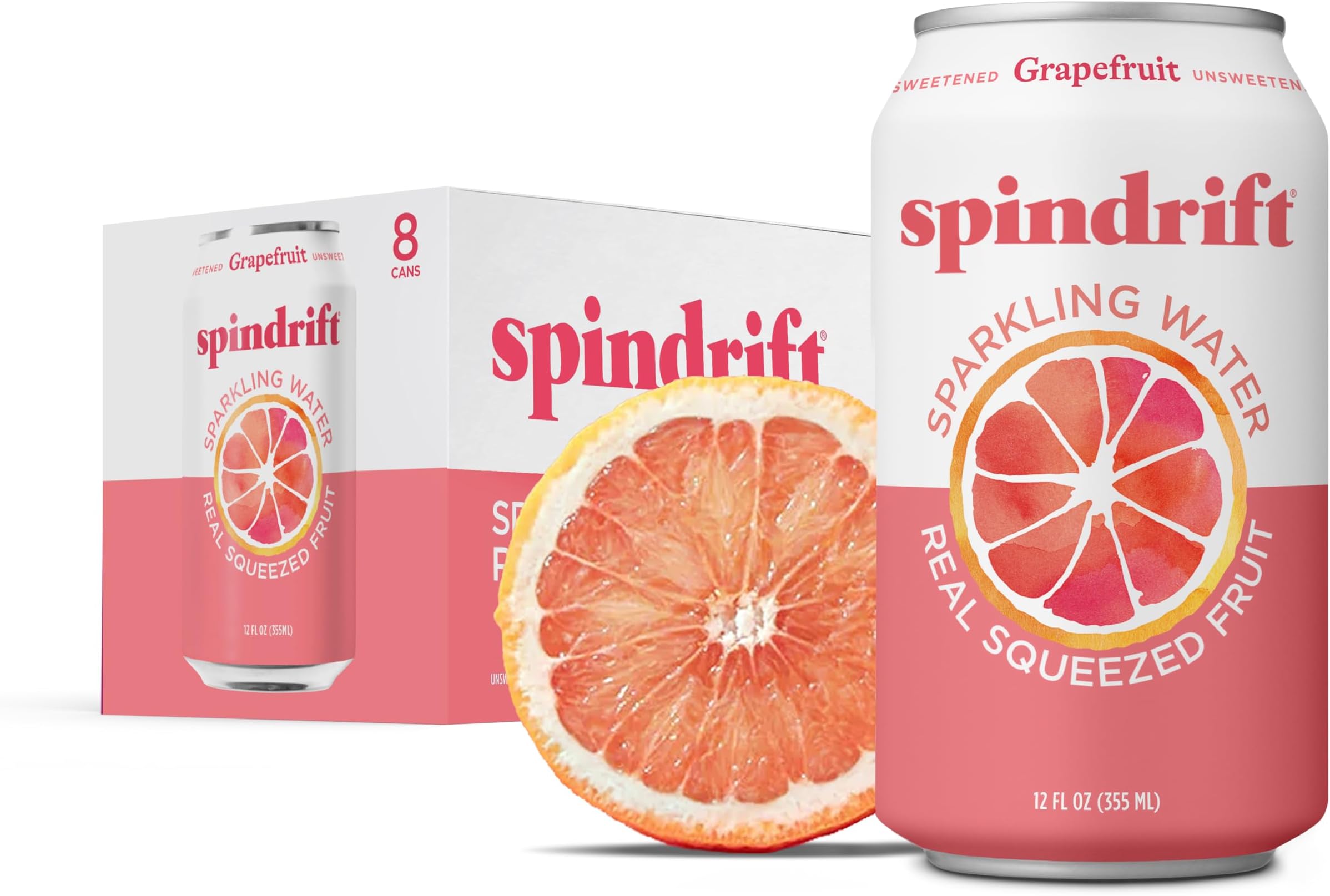Grapefruit Sparkling Water, 12 Fl Oz (Pack of 8)