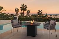 Vista 6 de Planika - Mesa cuadrada - Mesa para fogata de gas, calentador de espacio de propano de 35 pulgadas de ancho, mesa de centro para exterior, chimenea