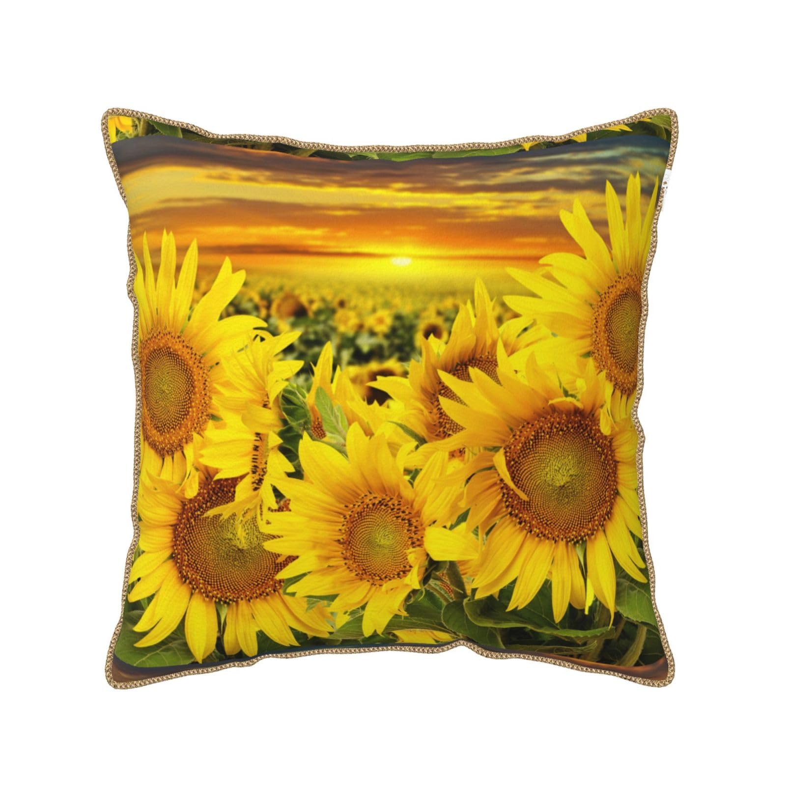 Housse de coussin en velours tournesol déco de chambre salon confortable