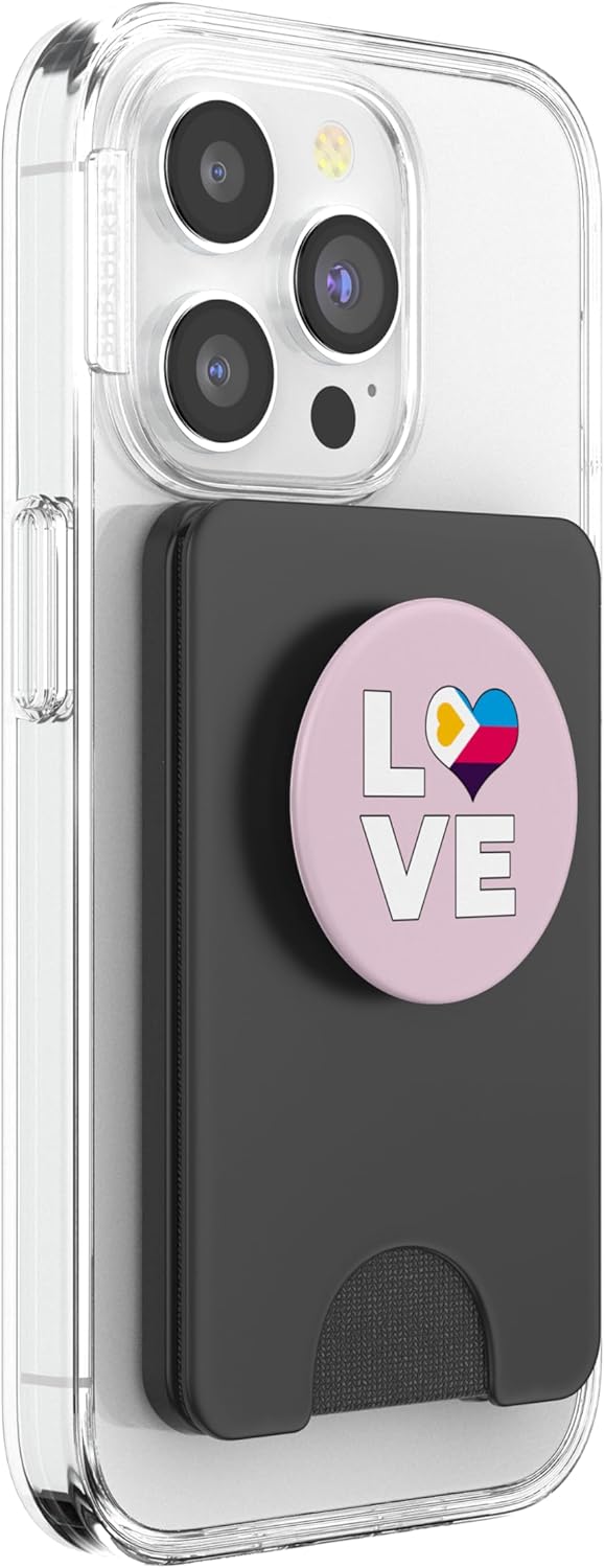 Polyamory Flag Love Heart Polyamorous PopSockets PopWallet for MagSafe